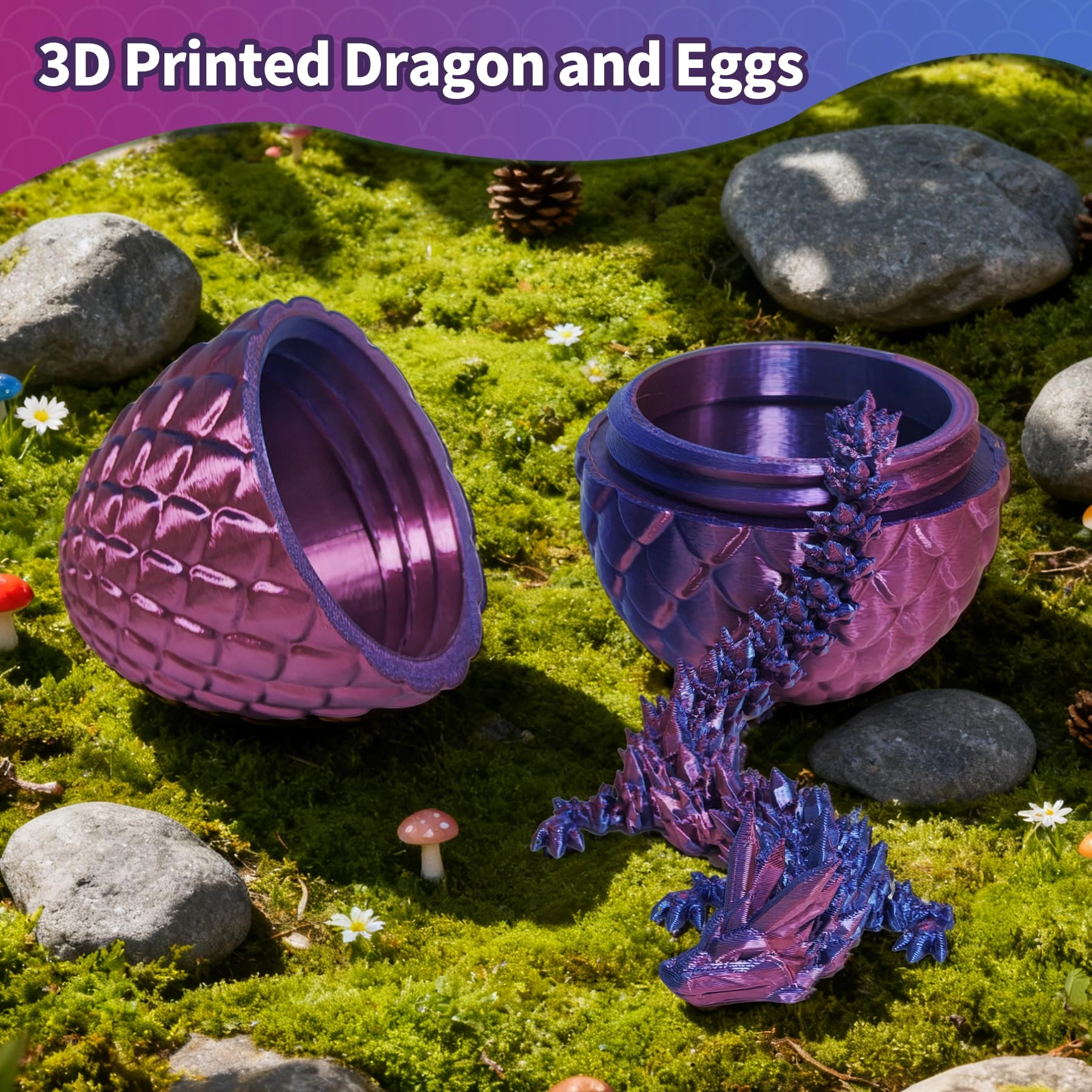 3D Printed Dragon in Egg