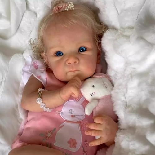 Reborn Baby Doll - 18 Inch Soft Cloth Body Blonde Hair Ages 3+