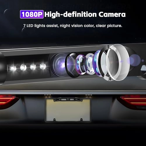 License Plate Frame Backup Camera - Night vision Wired 1920x1080