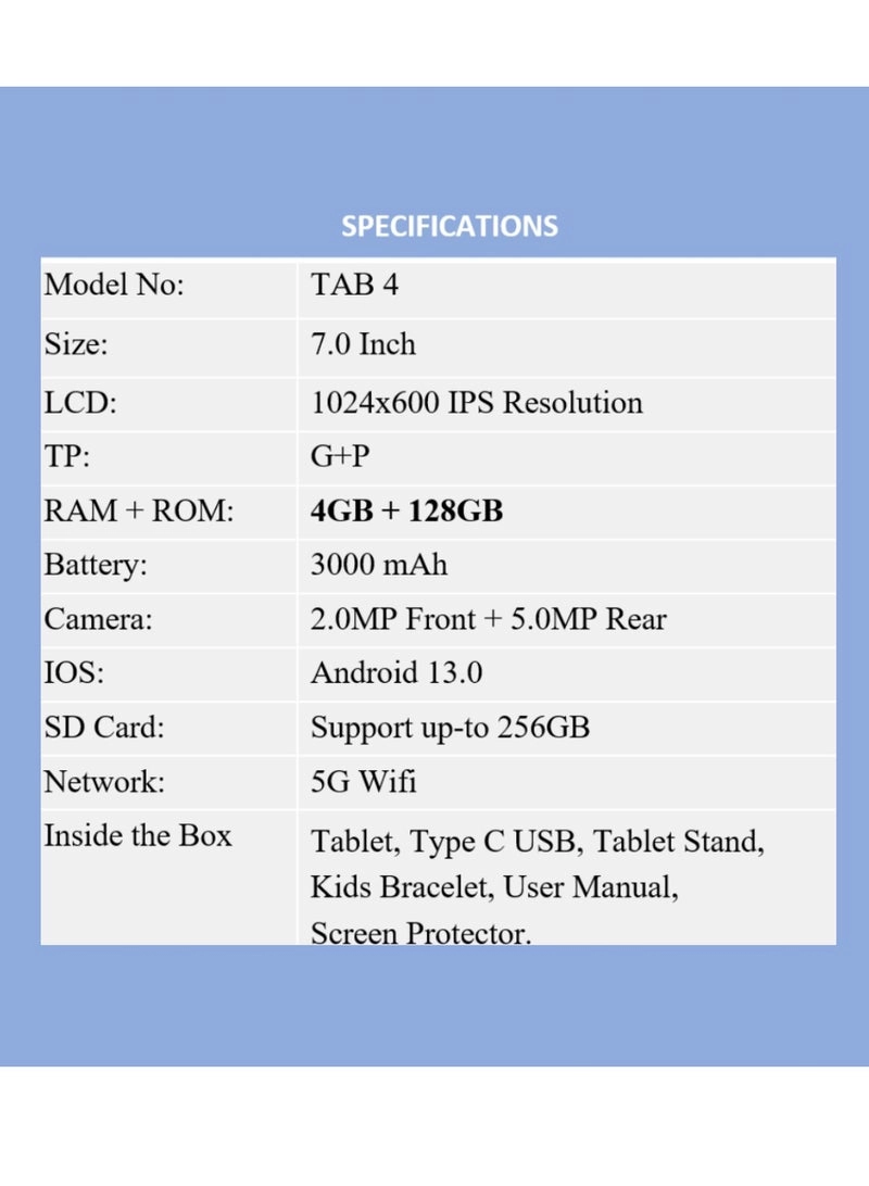 K2 Tablet - 4GB 7 Inch 128GB