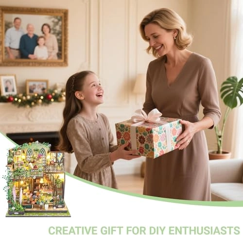 Darcy Flower House - DIY Miniature House Kit LED Lights Wooden Furniture