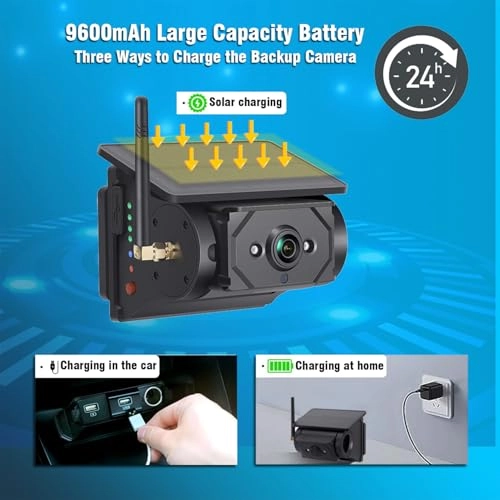 Magnetic Solar Wireless Backup Camera - Night Vision Wireless 1080P