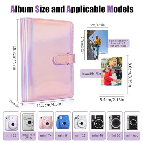 2x3" 108 Pockets Faux Leather PVC Photo Album