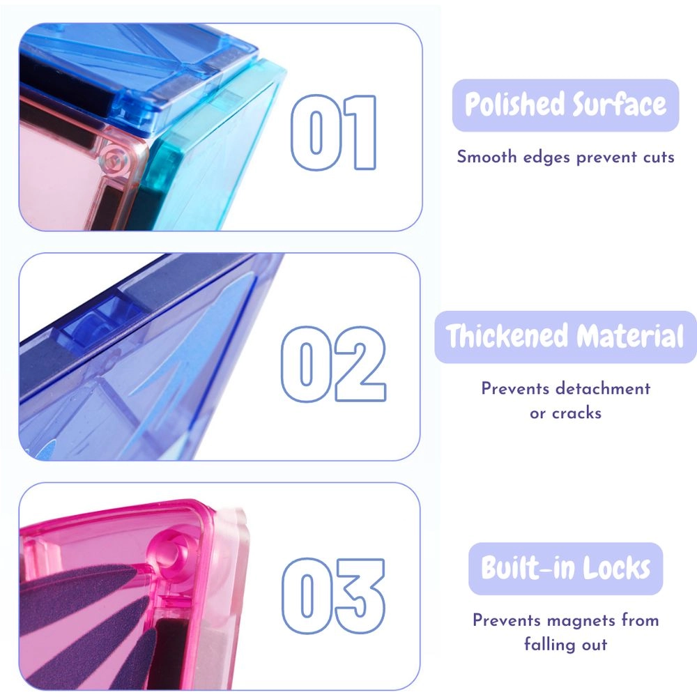 Colorful Magnetic Tiles - 40 pcs