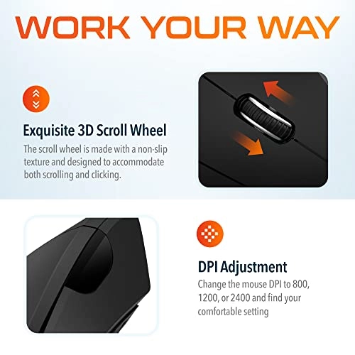 Ergonomic 12 Vertical Mouse - USB