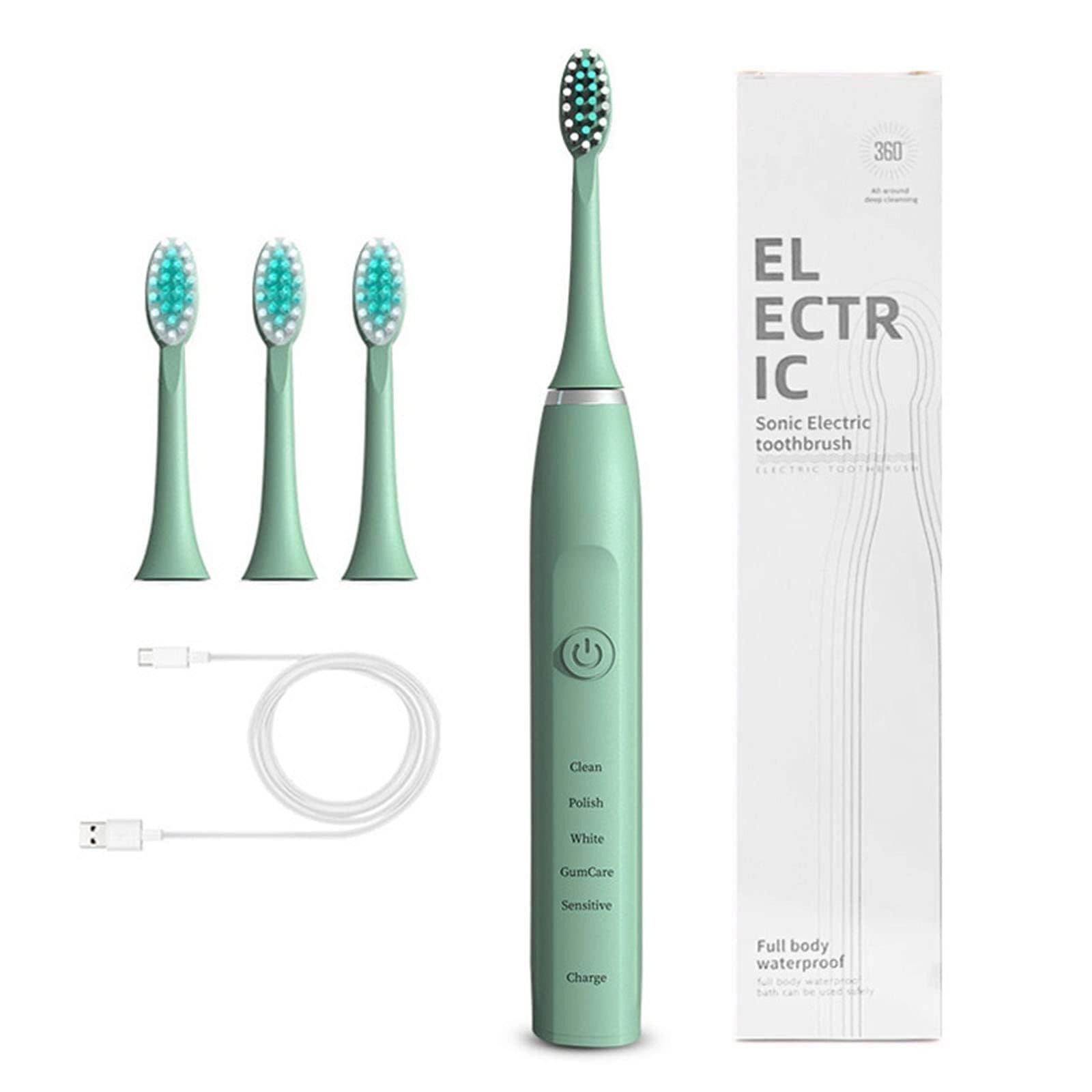 Sonic Electric Toothbrush - 4 Brush Heads 5 Cleaning Modes IPX7