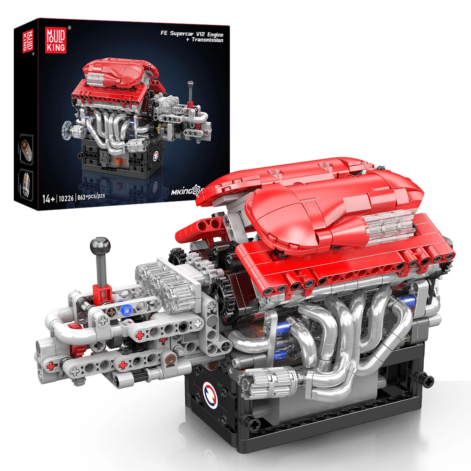 mould king FE V12 Engine (10226) - 863+PCS Gearbox 12-Cylinder