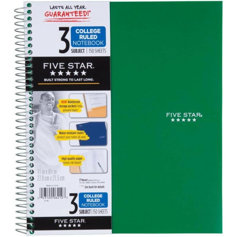 Notebook 8.5 X 11 Spiral - Grid 100 Sheets