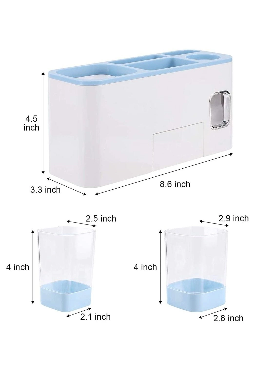 Toothbrush Holder - 4 Wall Mounted