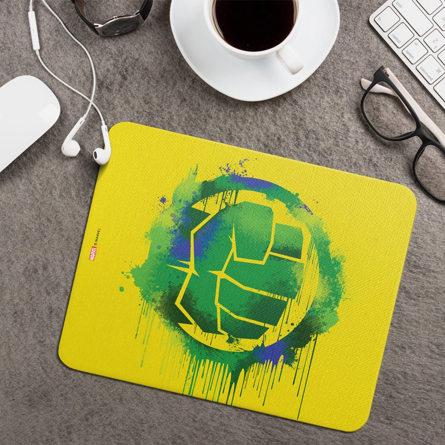 Hulk Streetart Fabric backed with neoprene Mouse Pad - 22x18 cm