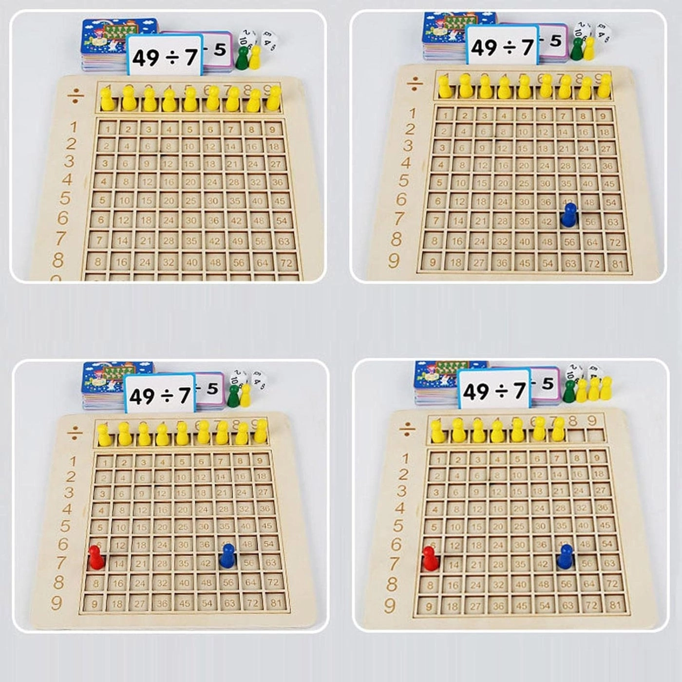 Wooden Multiplication Game Board - 3 years old and above