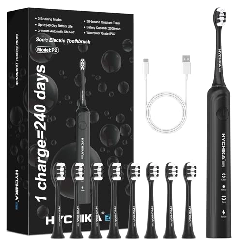 sonic electric toothbrush - 240 Days Battery Life 8 Replacement Heads