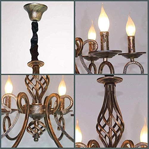 Rustic Chandelier - 6heads Black Brass