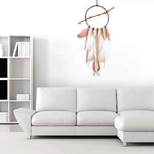 Twig dream catcher - rattan polyester fiber wire feather hemp rope