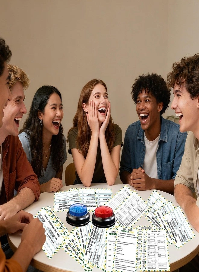 Family Friendly Feud Card Game - 2 Answer Buzzers Trivia