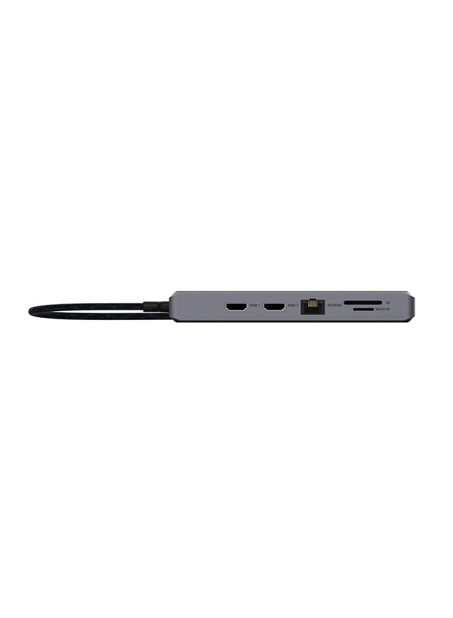 12 Port USB-C Hub - Black