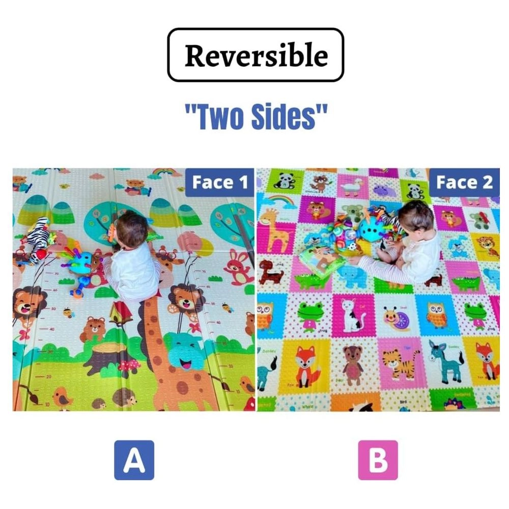 Reversible & Foldable Playmat - vibrant animal 0 month & above
