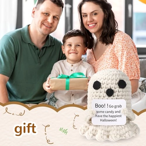 Positive Ghost Crochet - 7.5 x 6cm