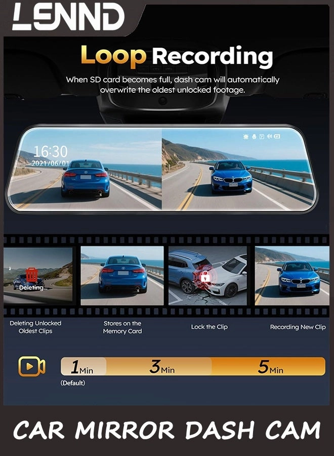 Mirror Dash Cam - 1080P FHD