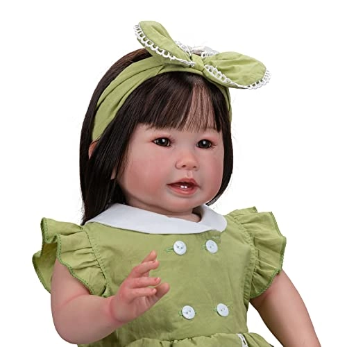 Teegan Reborn Doll - 24 Inches Black Hair Blue Eyes