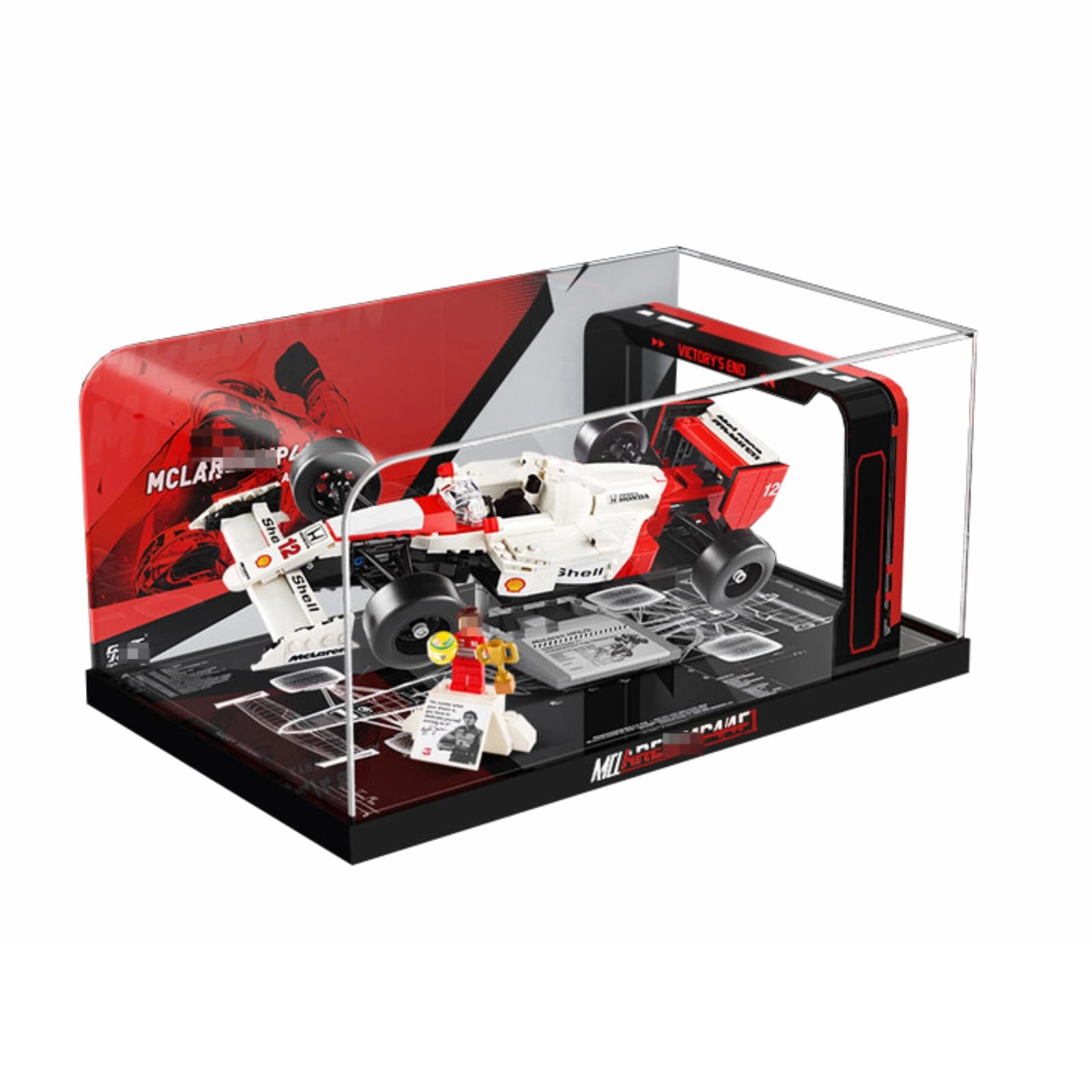 SUNHON Figures Display Box for LEGO McLarren 10330 - acrylic 2mm/3mm