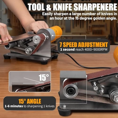 Mini Belt Sander - 7-Speed 4000-9000 RPM 304 Stainless Steel