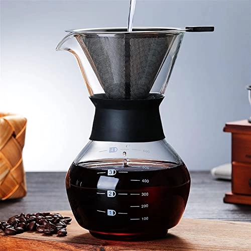 Glass Coffee Kettle - Reusable Filter Stainless Steel