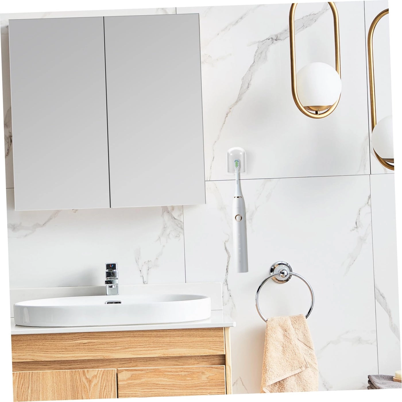 Toothbrush Holder - Adhesive Wall Mount Electric