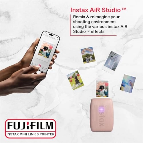 INSTAX MINI LINK 3 + Instax Mini Film - 40 Sheets + Instax Mini LINK 3 Protective Case - Green + Camera and Lens Cleaning Cloth