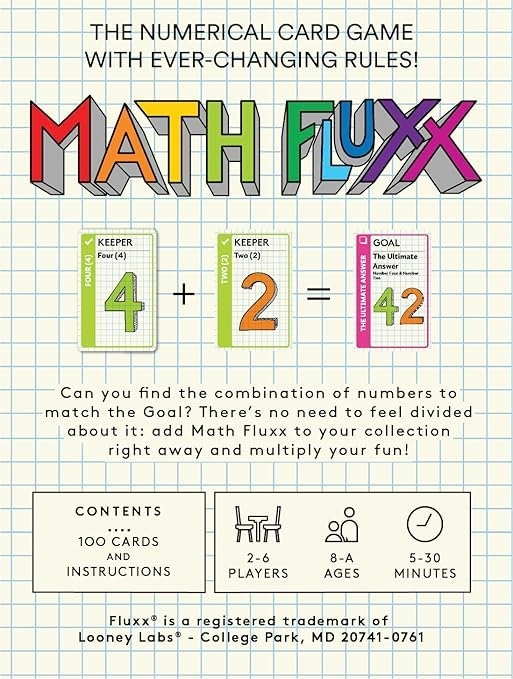 Fluxx: Math - Card Game Educational