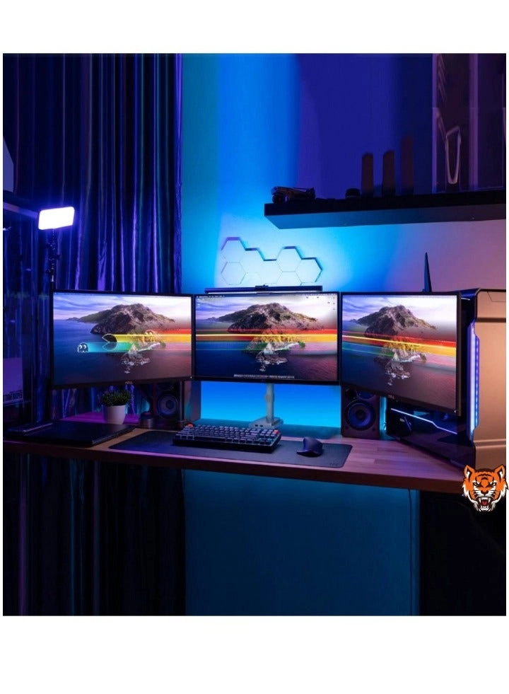 Triple Monitor Desk Mount - three 24”-32”