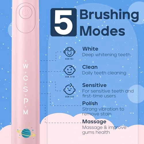 Kids Electric Toothbrush - 8 Brush Heads 5 Modes