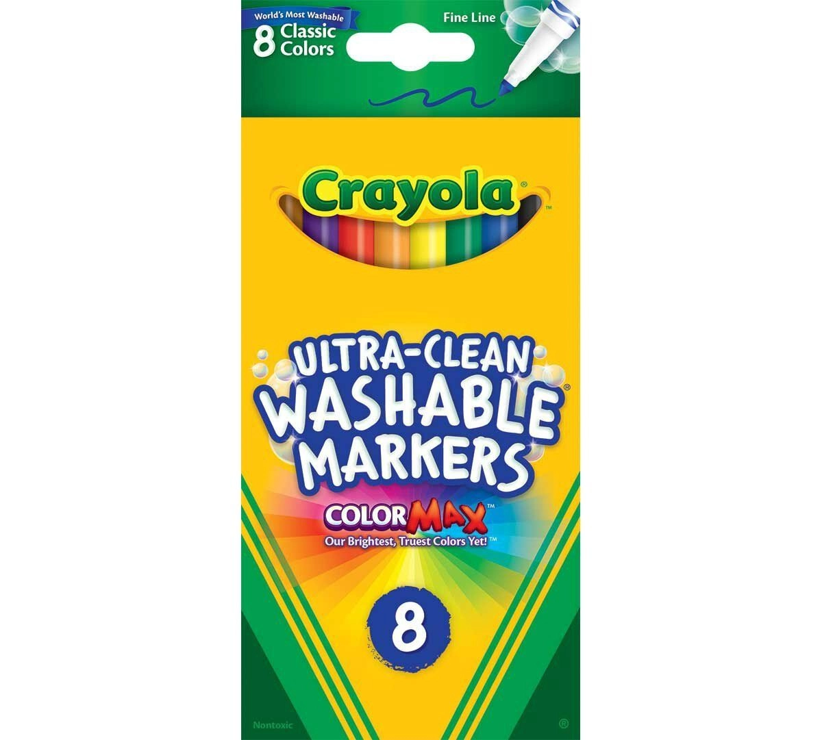 Crayola Fine Line Washable Markers - 8 Multi Colour
