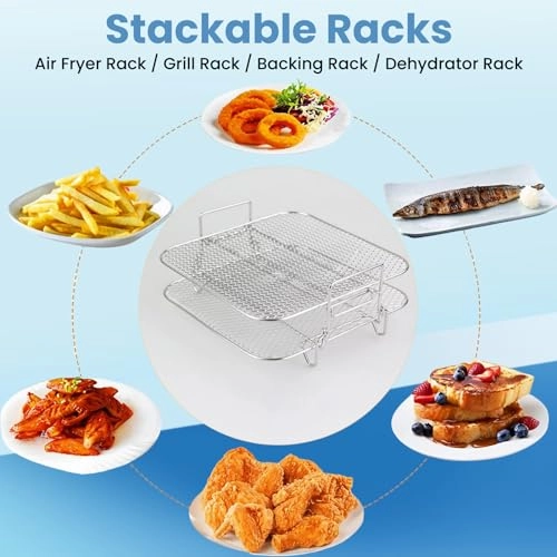Square Air Fryer Rack - Stainless Steel