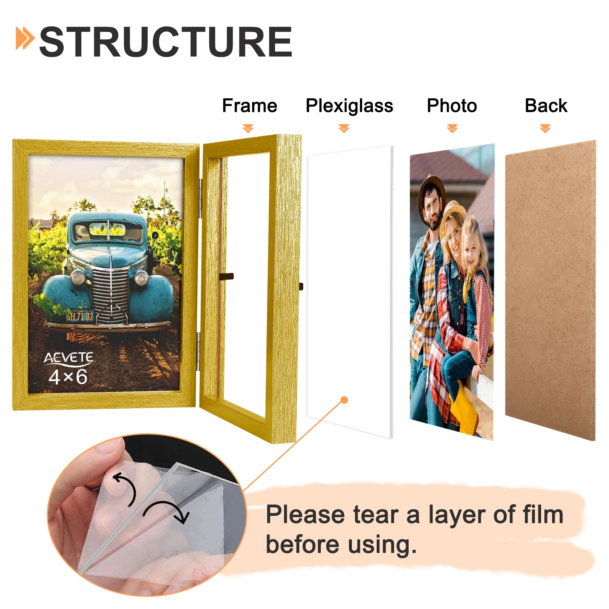 Double Picture Frame - 4x6 in two