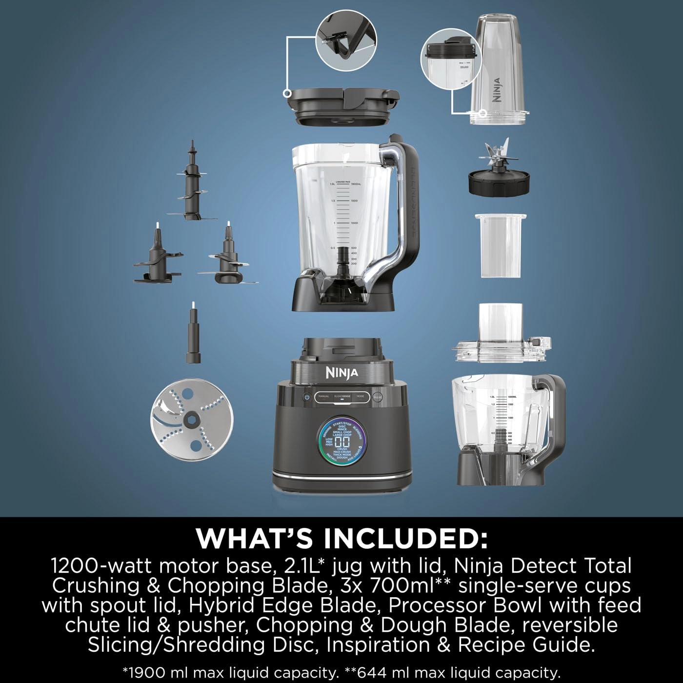 3-in-1 Detect - 1900 Millilitres 1200 watts