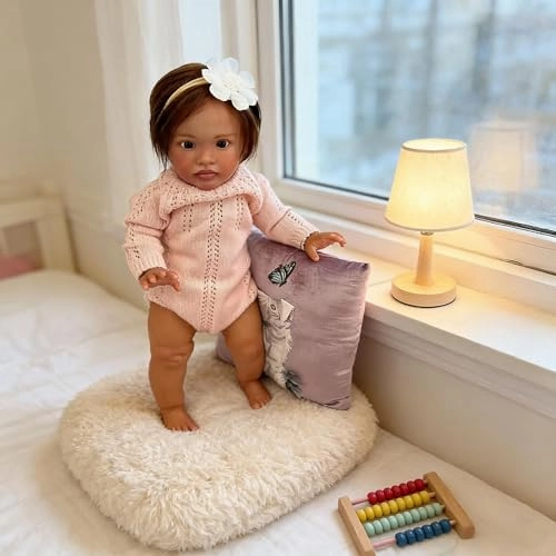 Pippa Reborn Baby Doll - 26 inch Cotton Vinyl Hand-rooted Curly Hair Ages 3+