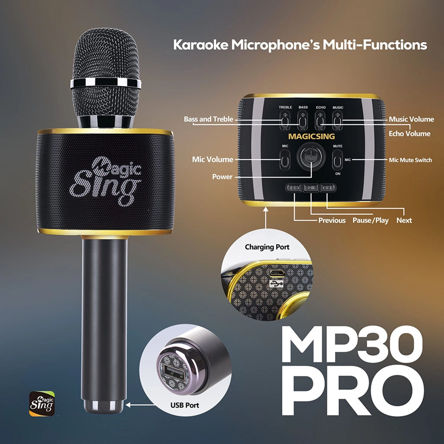 Magic Sing MP30 PRO Wireless Microphone