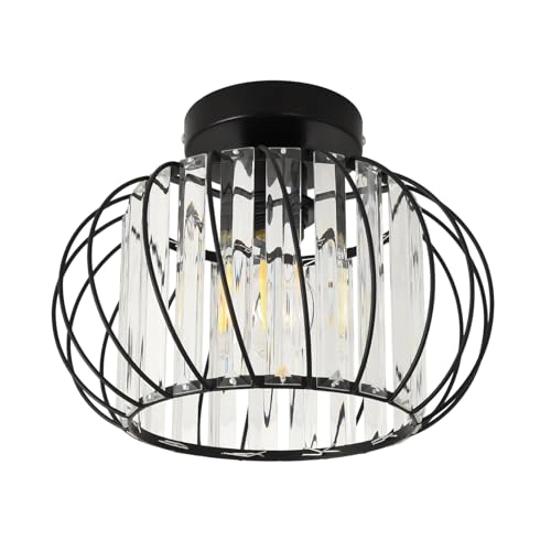 Crystal Ceiling Lamp - E27 Black 26.5 cm