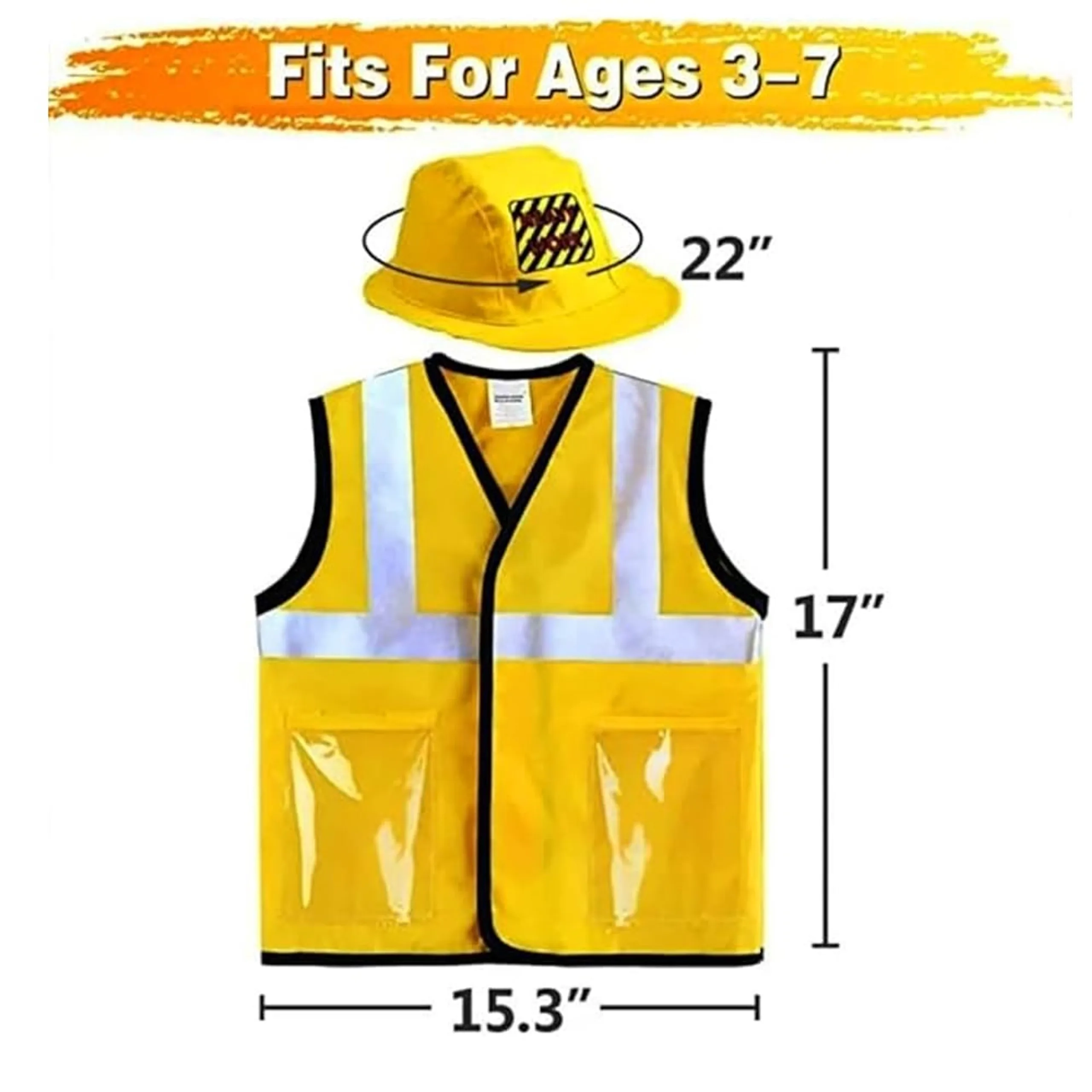 Construction Worker Costume For Kids - 7 pcs (40487959-BGCNSTRWRKSET)