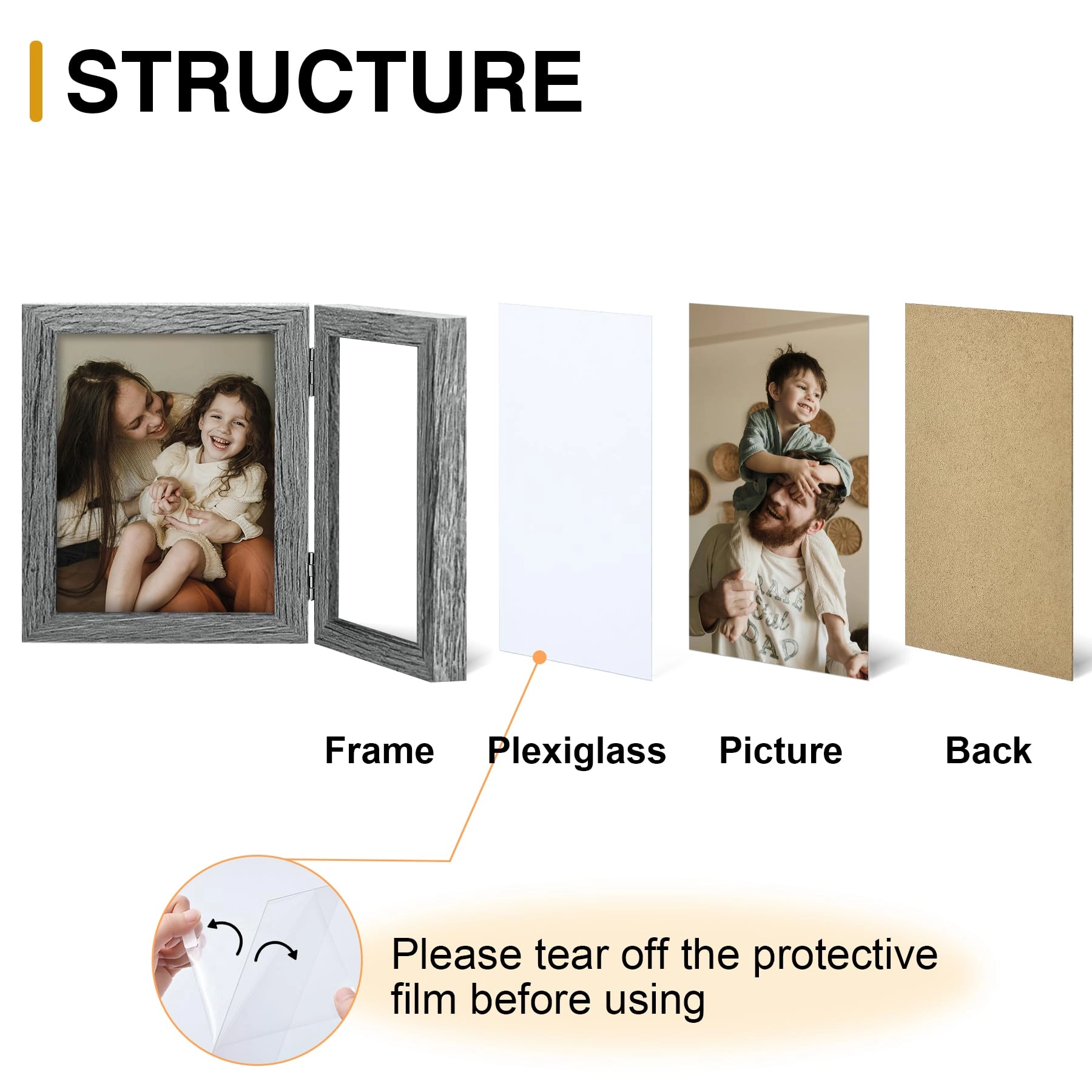 Double Picture Frame - 4x4 2.0 Count