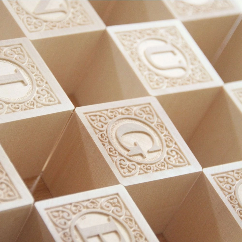 Uppercase Alphablank Blocks - 24 months and up 14 pieces