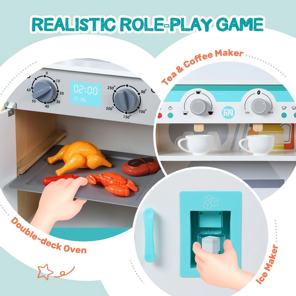 Kids Kitchen - Wooden Pretend Playset (5551007-GYT20028-2)