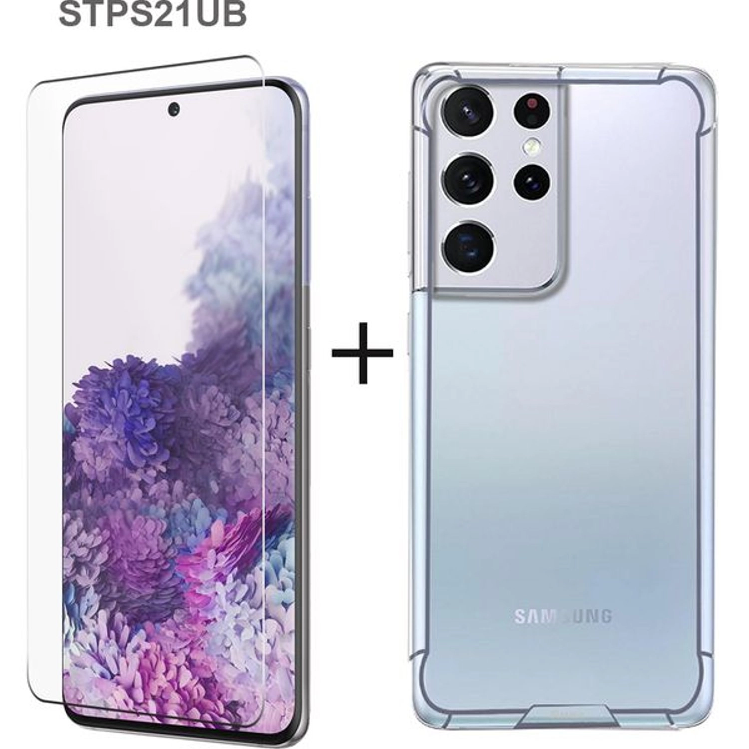 Max & Max Clear Back Case With Screen Protector for Galaxy S21 Ultra