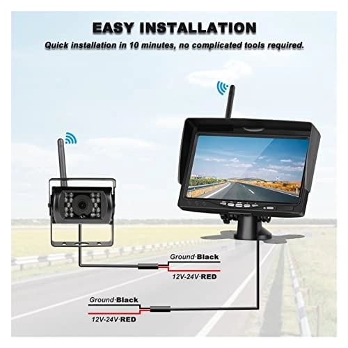 7 Inch AHD 1080P Car Rear View Monitor - Night vision Wireless