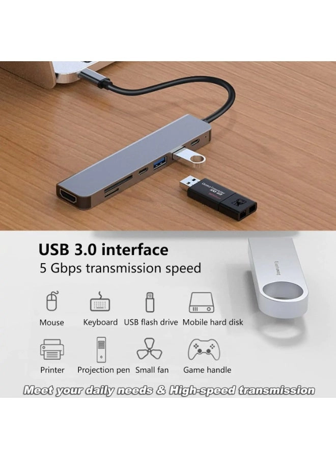 USB C Hub - 7-in-1 4K@60Hz 100W PD