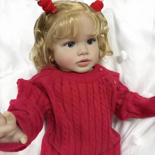 Pippa Reborn Baby Doll - 26 inch Cotton Vinyl Hand-rooted Curly Hair Ages 3+