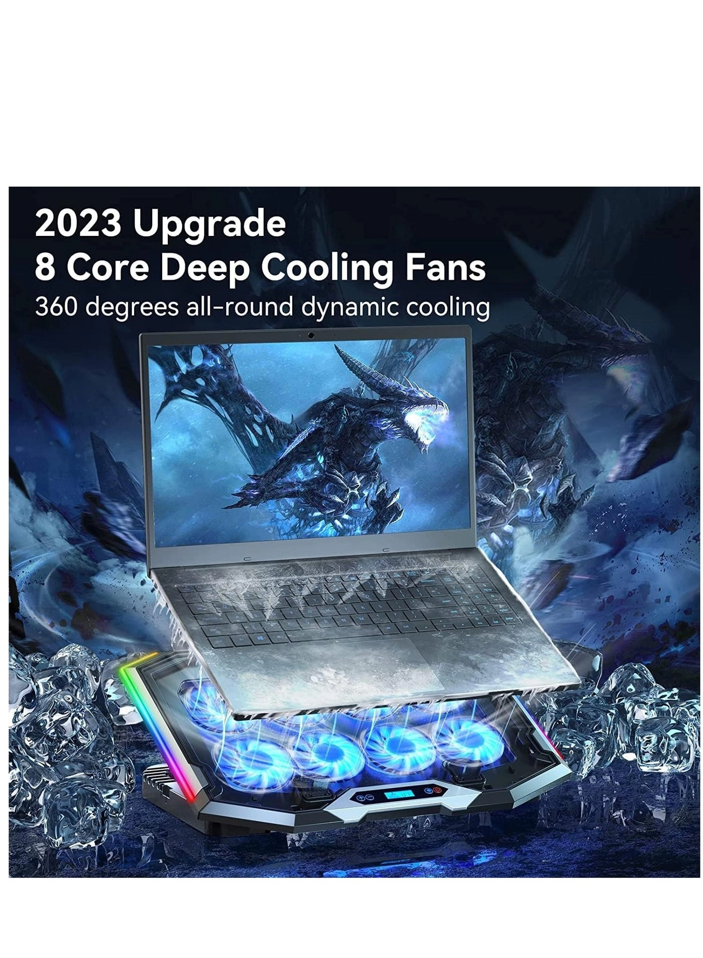 Gaming Laptop Cooling Pad - 8 Cooling Fans