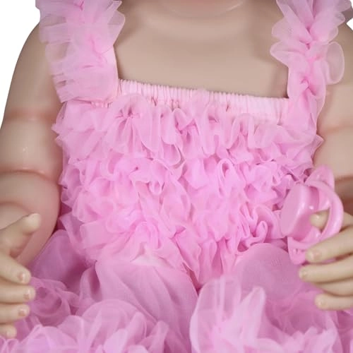 Reborn Toddler Doll - 22 inch Full Vinyl Body Rooted Brown Hair Ages 14+