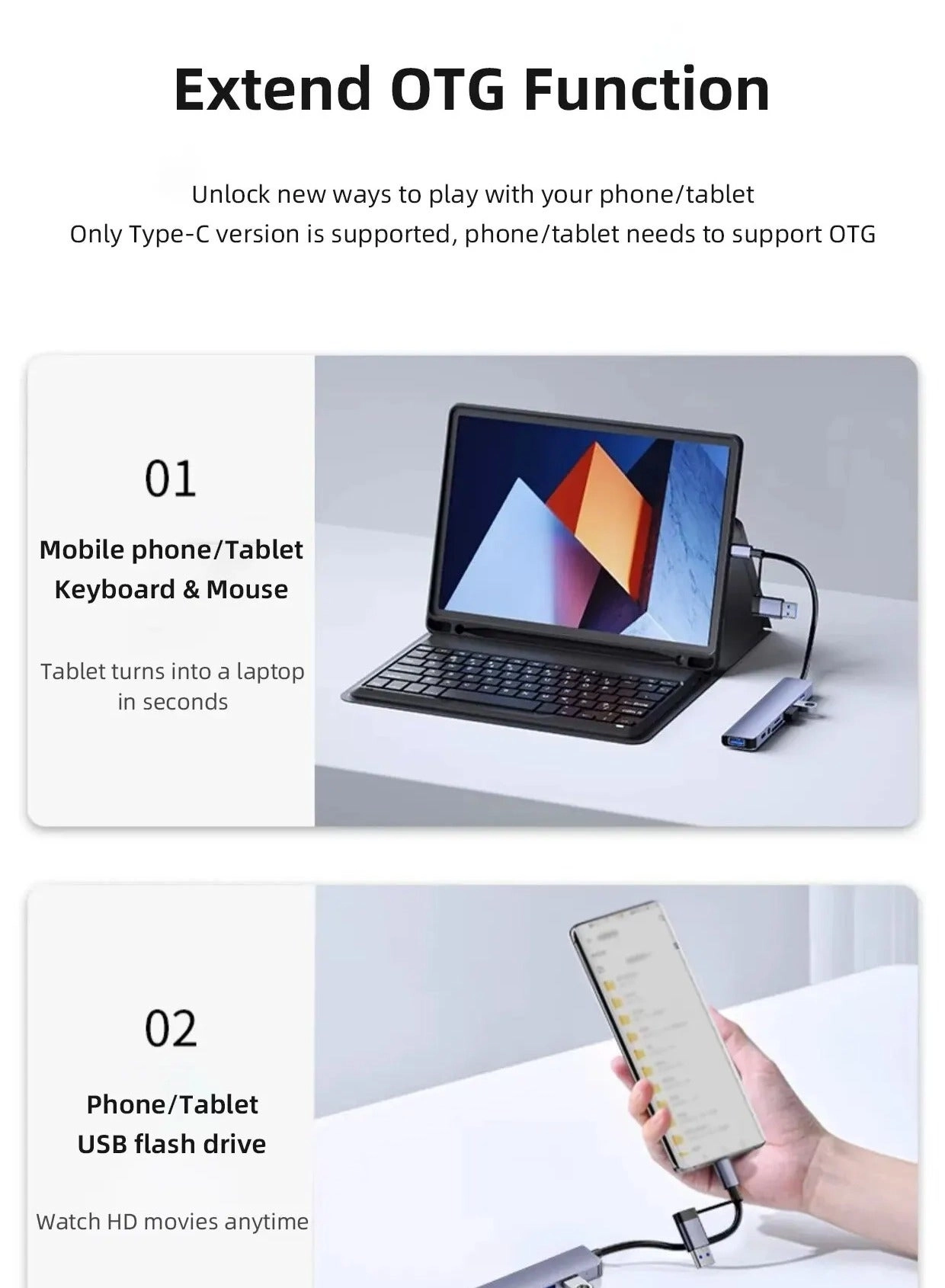 Hub Expander - 4 USB 3.0 SD/TF Card Reader